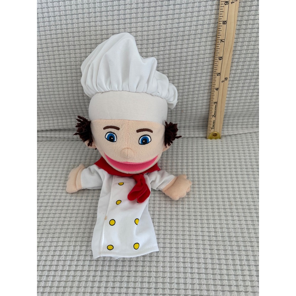 Lakeshore Learning Chef Hand Puppet White Baker Plush Toy 14 Inch PA-14794